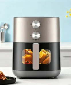 Midea 6.5L No-Flip Air Fryer with Large View Window and Steam Grill