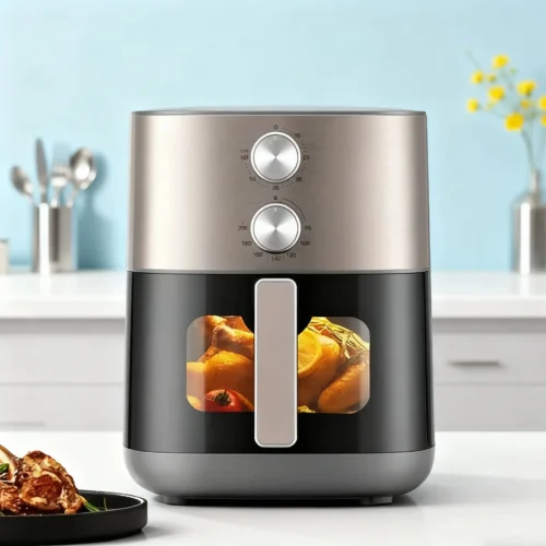 Midea 6.5L No-Flip Air Fryer with Large View Window and Steam Grill