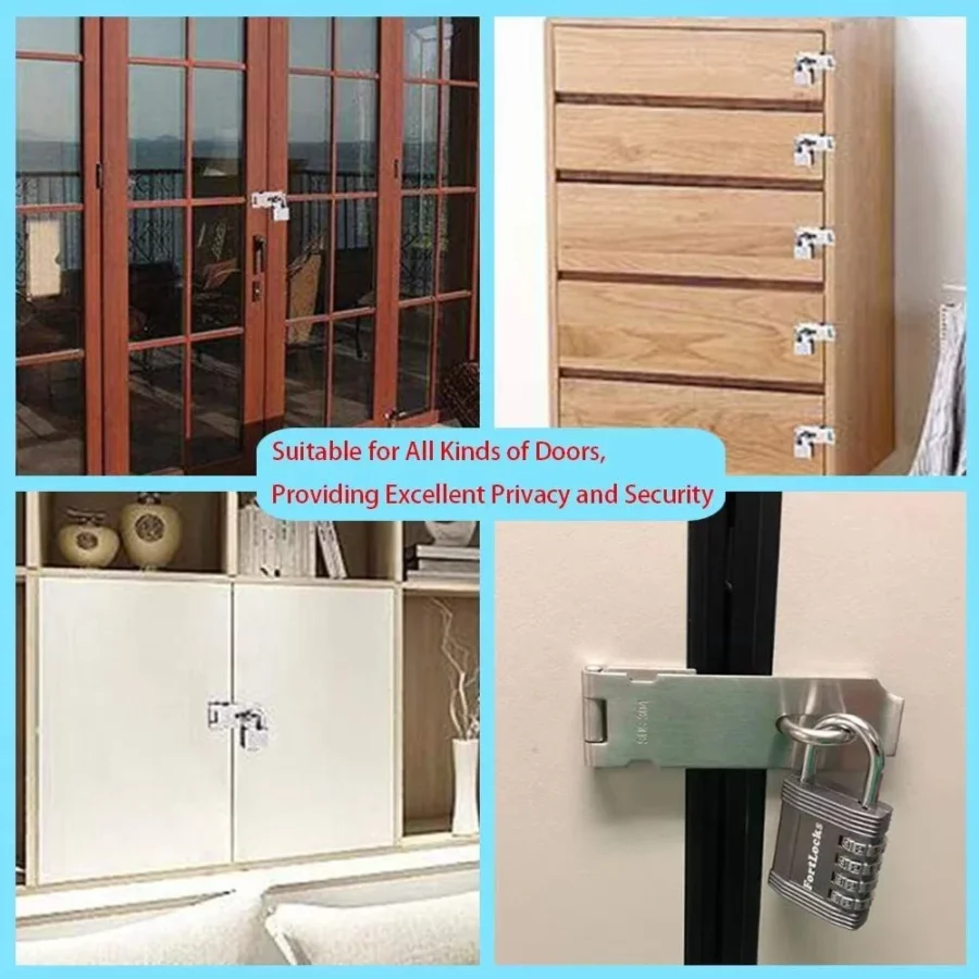 Stainless Steel 90-Degree Padlock Hasp for Shed Gate Latch - Image 3