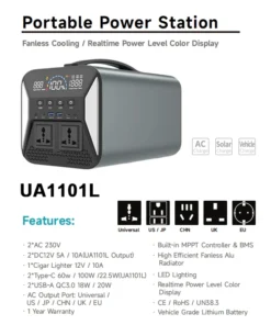 Alternative view of 1024Wh Portable Power Station - Lifepo4 Battery, 1000W Solar Generator, Ideal for Outdoor Emergencies
