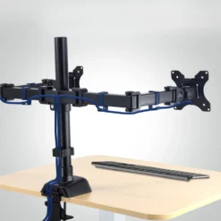 Alternative view of Single/Dual Monitor Stand with Adjustable Height and Angle for 17 to 32 Inch Screens, Holds Up to 19.84 lbs