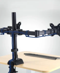 Alternative view of Single/Dual Monitor Stand Holds Up To 19.84 Lbs Desk Mount Stand Adjustable Height and Angle for 17 To 32 Inch Computer Screens