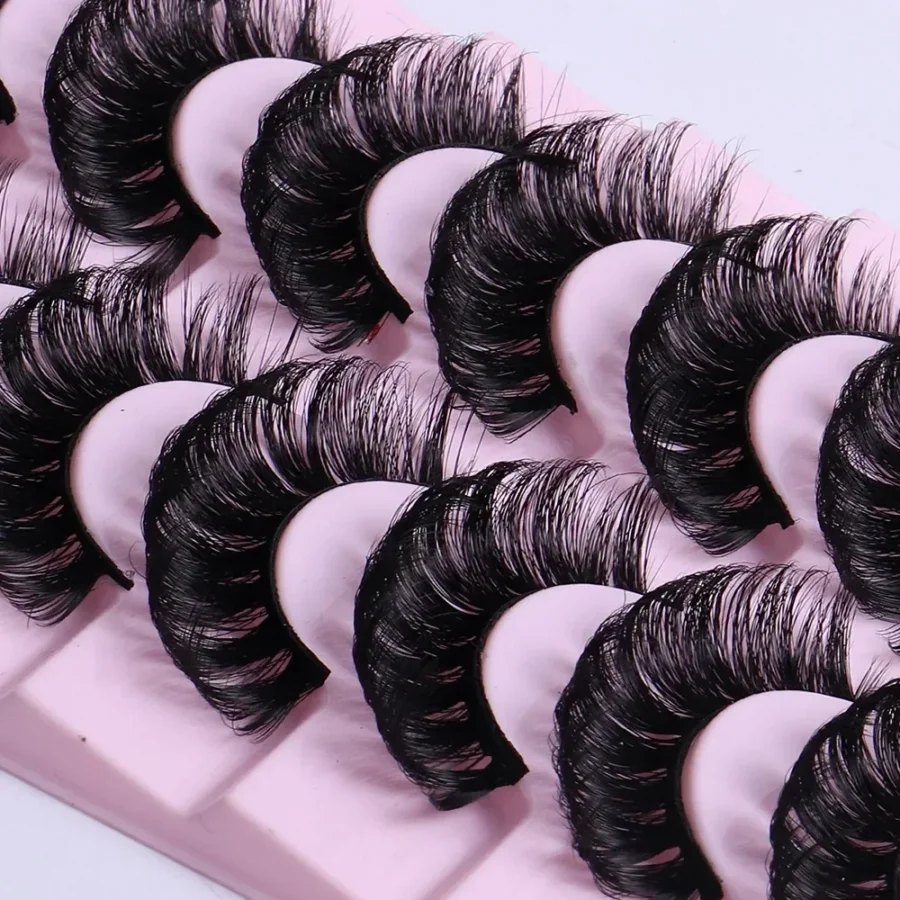 10 Pairs Russian Strip Lashes DD Curl Lashes 3D Eyelashes Reusable Fluffy False Lashes Russian Extensions - Image 3