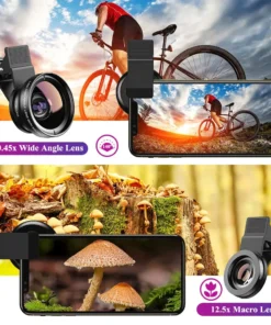 Alternative view of 2 In 1 Clip-on Fish Eye Magnifiers Mobile Phone Lens Professional Mobile Phone Camera Lenses 15X Macro 0.45X Super Wide Angle