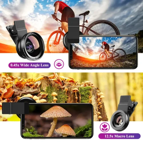 Alternative view of 2 In 1 Clip-on Fish Eye Magnifiers Mobile Phone Lens Professional Mobile Phone Camera Lenses 15X Macro 0.45X Super Wide Angle