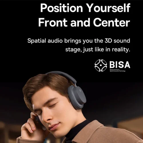 Alternative view of Baseus Wireless Headphones - Over-Ear, 3D Spatial Audio, Bluetooth 5.3, 70 Hours Battery Life, 40mm Driver