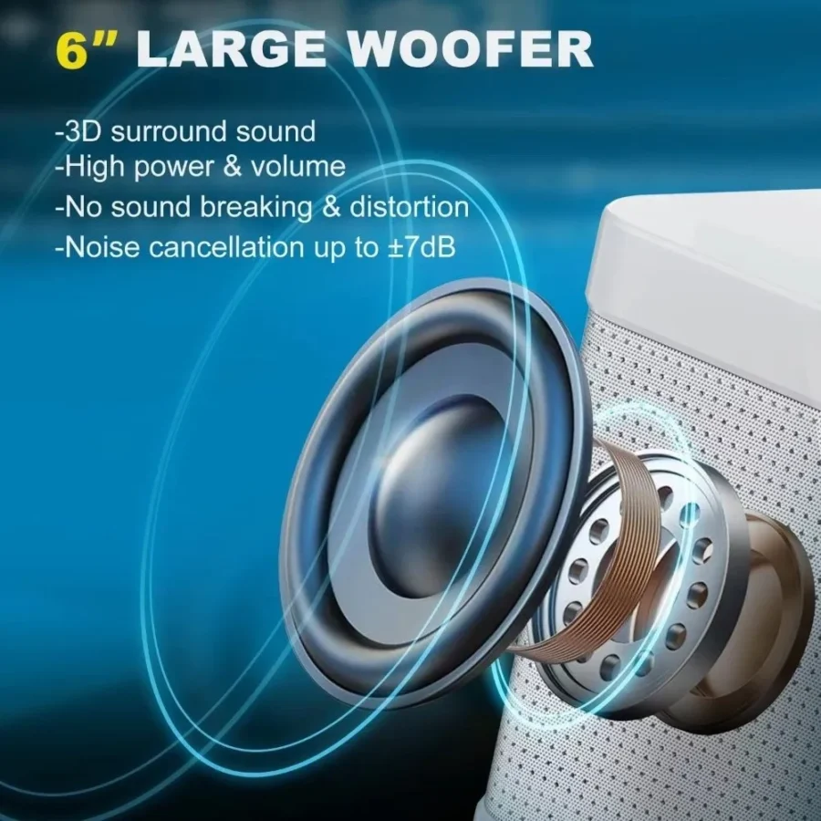 2-Microphone Bluetooth Speaker Set - Multifunctional Wireless and Portable - Image 6