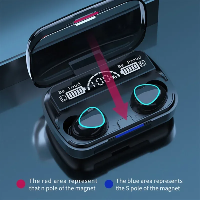 M10 TWS Wireless Earbuds - Waterproof, Bluetooth, 9D Stereo Sound with Charging Case - Image 3