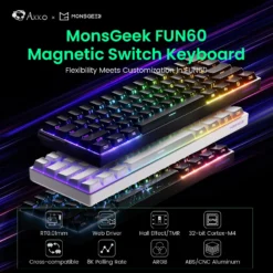 Mechanical Keyboard with Magnetic Switches, 8K ARGB Lighting, 60% Design for Gamers