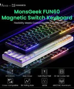Akko MonsGeek FUN60 Mechanical Keyboard Magnetic Switch 60% Gaming Keyboards Rapid Trigger 0.01mm 8K ARGB HE/TMR Custom Keyboard