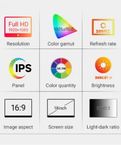 Alternative view of ZSUS 18-Inch 1080P Portable Monitor - 100Hz, 100% sRGB, HDR, Ideal for Xbox, PS4/5, Switch, and PC/Laptop