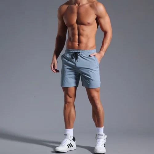 Alternative view of Summer Running Shorts Men Sportswear Elastic Quick Dry Workout Training Male Short Pants Clothing Gym Fitness Sport Shorts Men