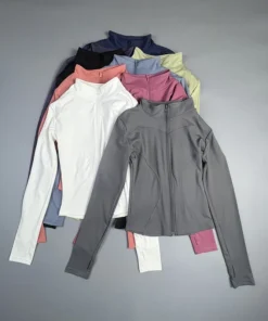 2025 New Yoga Coat Short Sports Jacket WOMEN'S Fitness Clothes Slimming Body Sculpting Zipper Yoga Jacket