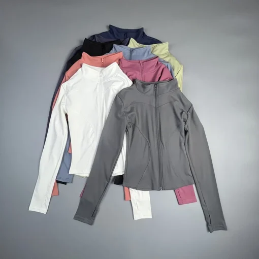 Yoga Jacket with Zipper Closure and Slimming Design for Women - Image 7