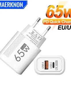 65W GaN USB C Fast Charger QC3.0 EU/US Plug Phone Charger Adapter For iPhone Samsung Xiaomi Quick Charging Type C Wall Charger