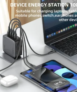 Alternative view of LDNIO 100W Charger Gan Fast Charge Type C USB Charging Station Phone Tablet Laptop Macbook Portable Charger EU UK US Plug Adapte