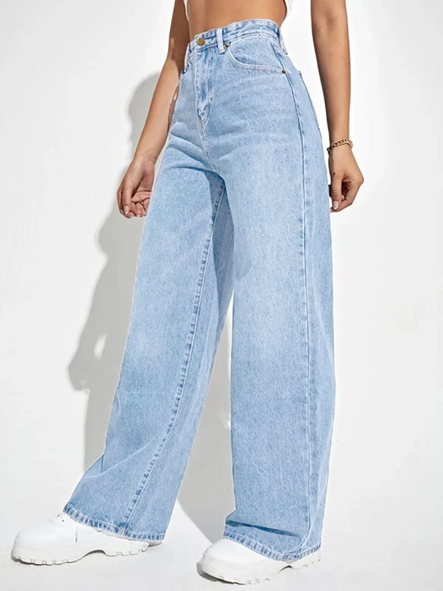 Women’s High-Waist Wide-Leg Denim Jeans - Image 3