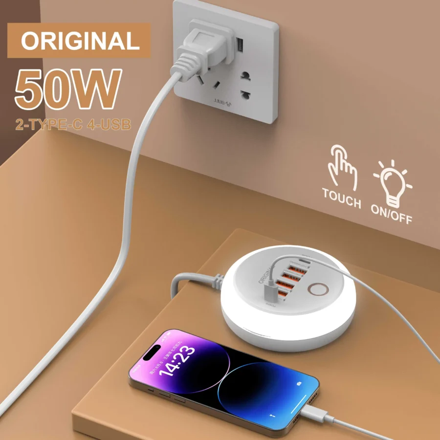 50W 6-Port Fast Charging USB PD Charger for iPhone and Samsung - Image 9