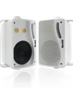 Herdio 3.5" Waterproof 2-Pack Outdoor Wall Speakers - 200W 3-Way Sound System