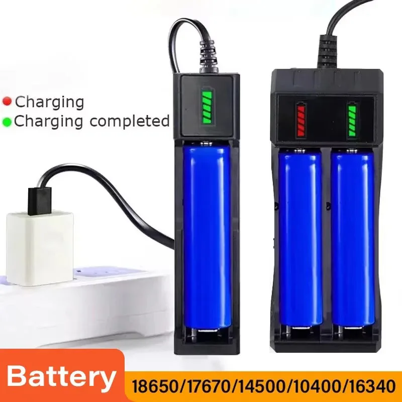 Dual 18650 Battery Charger with USB Rechargeable Ports for 18650, 14500, and 16340 Batteries - Image 6