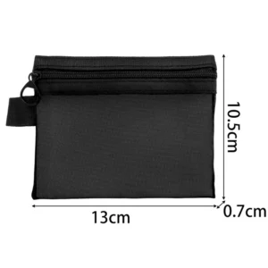 Mesh Cosmetic Bags Set - Black Portable Makeup and Toiletry Organizer for Travel - S