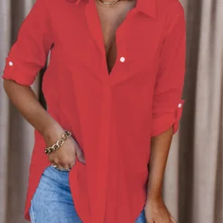 Alternative view of Casual Long Sleeve Women Shirt with Single Breasted Design for Office Ladies in Autumn 2025