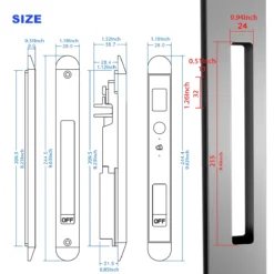 Alternative view of Smart Fingerprint Sliding Door Lock with Tuya Bluetooth and Voice Control for Home Use