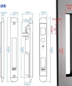 Alternative view of WINFREE Smart Fingerprint Sliding Door Lock with Tuya Bluetooth and Voice Control
