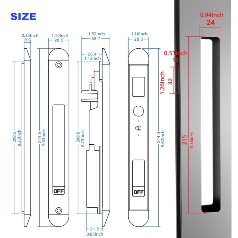 WINFREE Smart Fingerprint Sliding Door Lock with Tuya Bluetooth and Voice Control - Image 2
