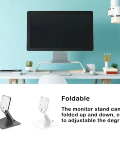 Alternative view of Foldable Computer Monitor Stand Bracket VESA Desktop Shelf PC LCD Vertical Mount Upright Hanger 75*75mm Support for 17-24 Inch