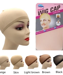Alternative view of 2pcs/Bag Top Stocking Wig Cap Hair Net For Weave Hair Wig Nets Black Brown Stretch Mesh Wig Cap For Making Wigs