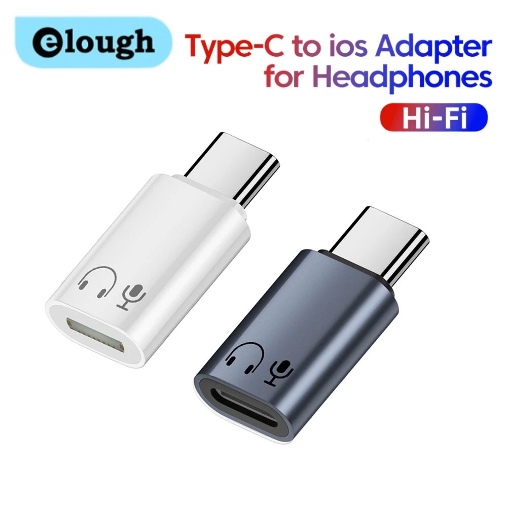 Elough Type-c to Lightning Headphone Audio Adapter USB-C Converter for Iphone 15,16 Samsung Headphone Adapters