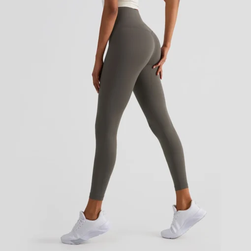 High Waist Yoga Leggings with Back Pocket for Women in Solid Color - Image 4