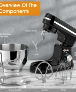Alternative view of Powerful 1000W Stand Mixer with 8 Speeds and Bowl - Multifunctional Kitchen Food Processor