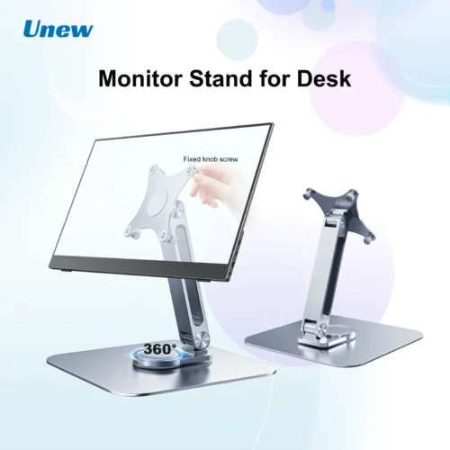 Portable monitor stand aluminum alloy desktop 360 ° rotation, VESA 75x75 suitable for M4 screws 5KG load capacity ultra stable