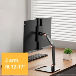 Alternative view of Universal Monitor Stand with Expandable Display Base for 12-17.3 Inch VESA Mount External Vertical Screen