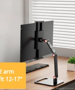 Alternative view of Universal Monitor Desk Holder Stand For 12-17.3Inch Expandable Display Base VESA Mount External Vertical Screen Folding Holder