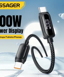 Alternative view of Essager USB Type C To USB C Cable 100W 5A PD Fast Charging Wire Cord For Macbook Xiaomi Samsung Type-C Digital Display Cable 3Ｍ