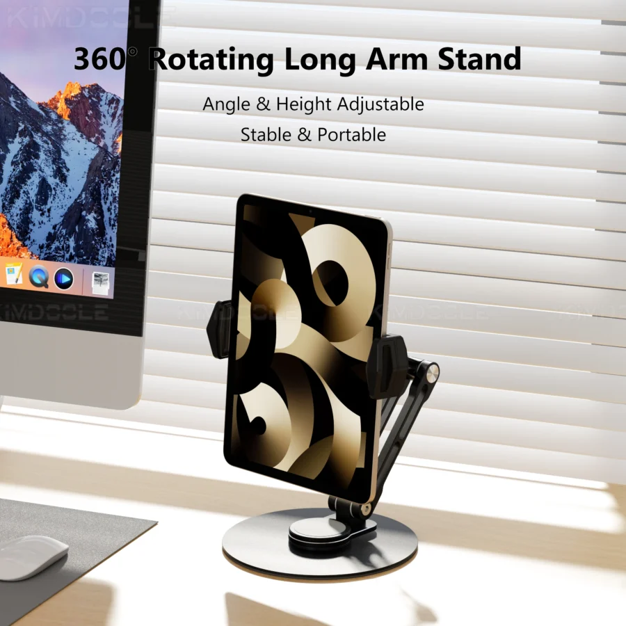 Monitor Foldable Arm Portable Monitor Pad Stand With 360 Rotation Tablet Support Displays Articulated Arm Monitor Accessories - Image 3