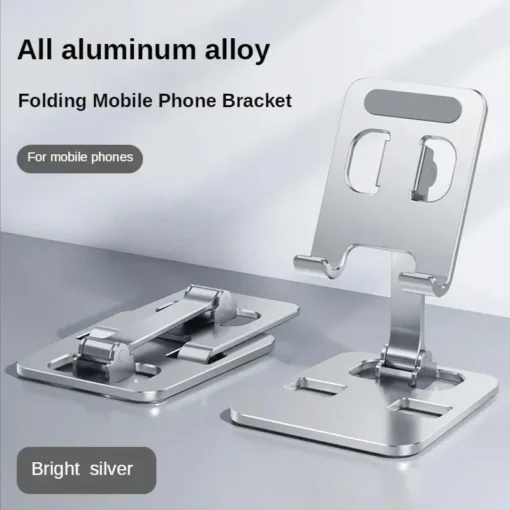 Foldable Desk Phone Holder with Adjustable Angle for iPhone and Tablets - Image 3
