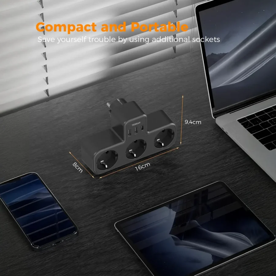 Multiple EU Standard USB Socket Wall Power Strip 6-In-1 Plug Socket with 3 AC Outlets Adapter Wall Charger for Home Office - Image 6