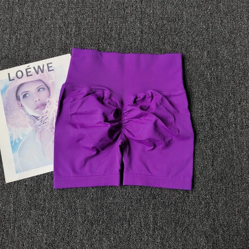 High Waist Yoga Shorts for Women – Knitted, Elastic, Comfortable Fit - Image 4