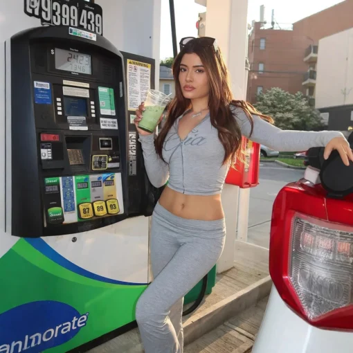 Two-Piece Long-Sleeved Suit Tracksuit + Solid Color + Open Collar + Women's Fashion - Image 4