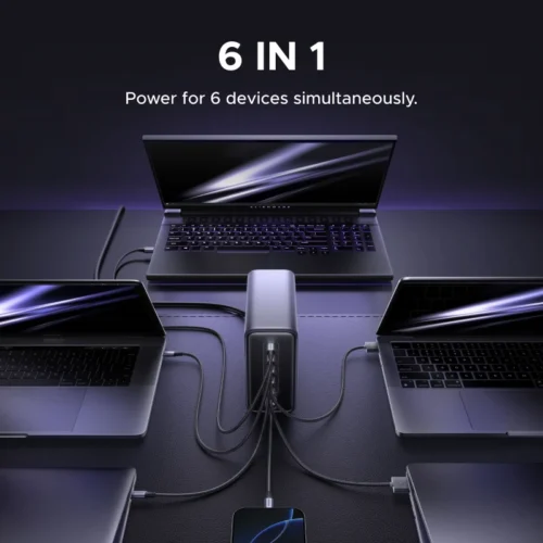 Alternative view of UGREEN 500W GaN Charger 6 IN 1 Desktop Charging Station PD 3.1 240W Max Single Port For MacBook Pro Laptop iPad Tablet iPhone 17