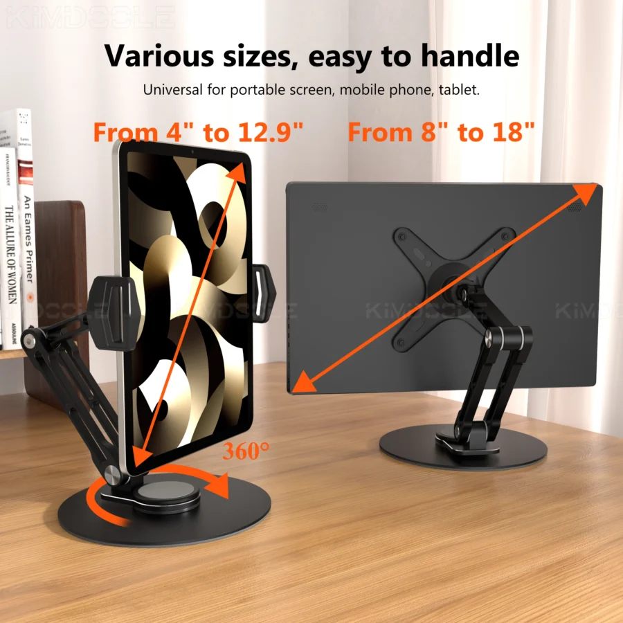 Monitor Foldable Arm Portable Monitor Pad Stand With 360 Rotation Tablet Support Displays Articulated Arm Monitor Accessories - Image 7