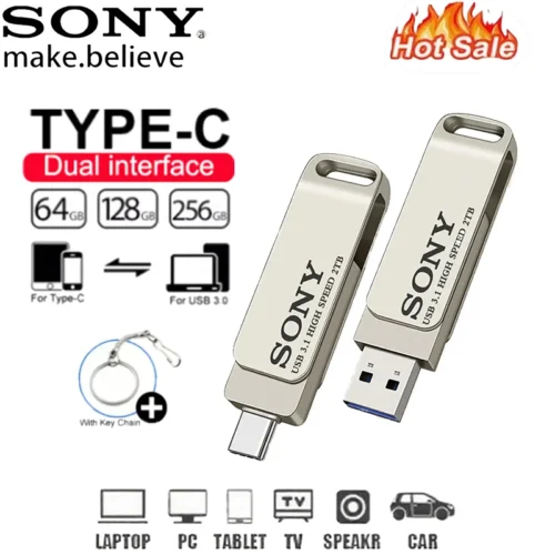 Sony 2TB High-Speed Type-C Flash Drive - Portable USB Stick for Xiaomi