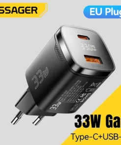 Essager 33W GaN USB Type C Charger Digital Display PD Fast Charging For iPhone 16 15 14 Pro Max iPad Mini 6 Xiaomi Samsung S22