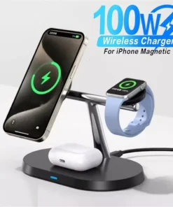 3-in-1 Wireless Charger Stand for iPhone, Apple Watch, and AirPods - Fast Charging Station