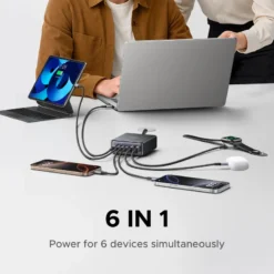Alternative view of UGREEN 100W GaN Charger with 6 Ports for Laptop, iPhone, iPad, and Samsung Devices