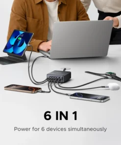 Alternative view of UGREEN 100W 65W GaN Charger 6 in 1 Desktop Laptop Fast Charger For iPhone 17 16 15 14 Pro Max Macbook Air iPad Samsung Xiaomi